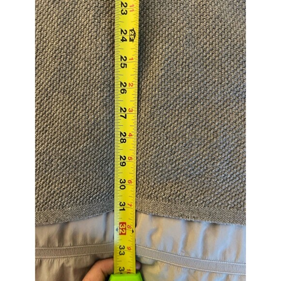 J.Jill Womens Gray Cotton Blend Fringe Trim Belted Long Sleeve Knit Cardigan S - Picture 9 of 11